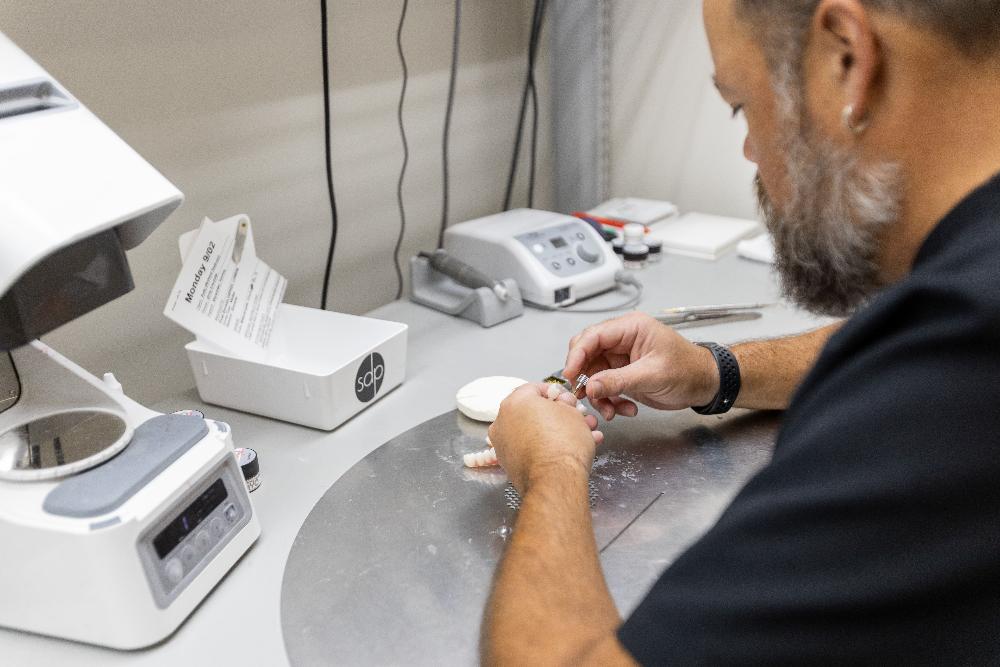 Sullivan Dental employee working in their in-house lab, nashville tn