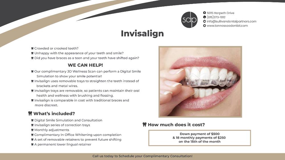 Invisalign information sheet, nashville tn