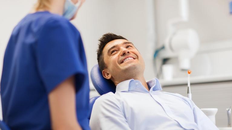 man during dental exam in brentwood tn